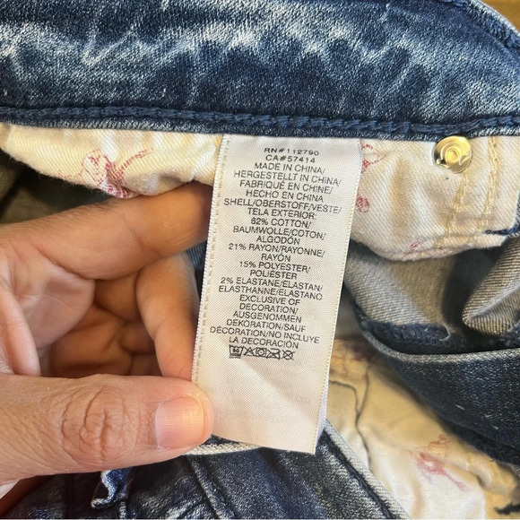 True Religion Curvy Plus Size Jeans Stretchy Splatter Dark Blue 42 3XL 22 - Picture 6 of 13